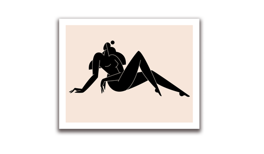 Female silhouette reclining -Canvas Print-Wall Art